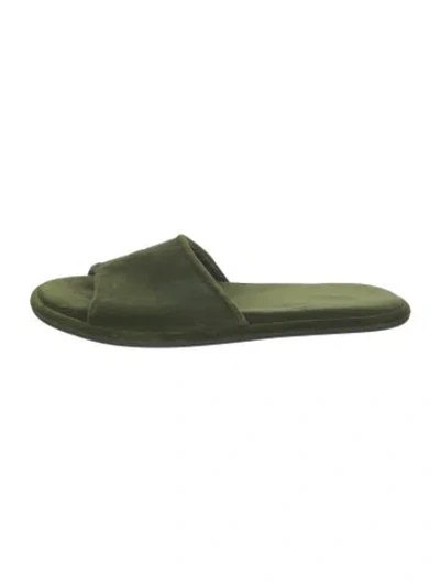 Pre-owned The Row Canal Velvet Slides In Green