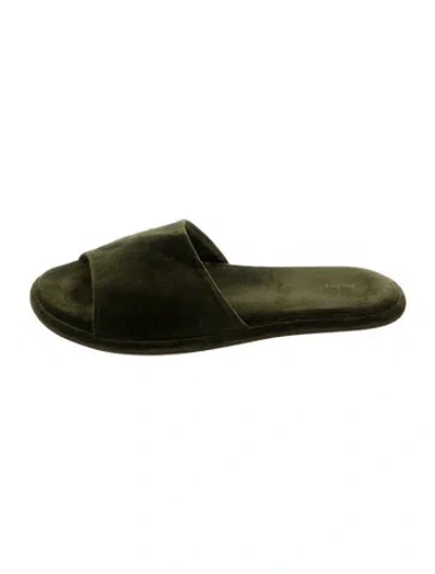 Pre-owned The Row Canal Velvet Slides In Green