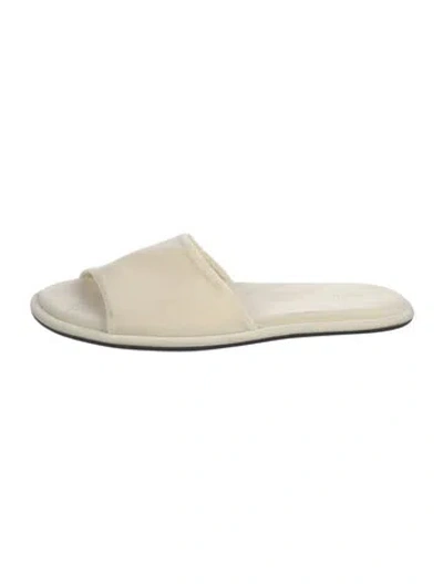 Pre-owned The Row Canal Velvet Slides In Neutrals