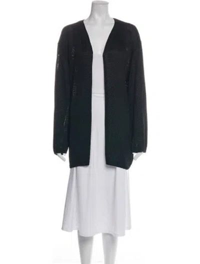 Pre-owned The Row Cangas Cardigan Acetate Sweater In Black