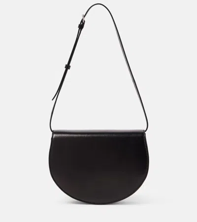 The Row Canteen Leather Crossbody Bag In Black