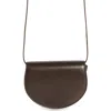 The Row Canteen Saddle Shoulder Bag In Napa Leather In Dark Brown Ans
