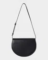 The Row Canteen Saddle Shoulder Bag In Napa Leather In Blans Black Ans