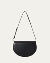 The Row Canteen Saddle Shoulder Bag In Napa Leather In Blans Black Ans