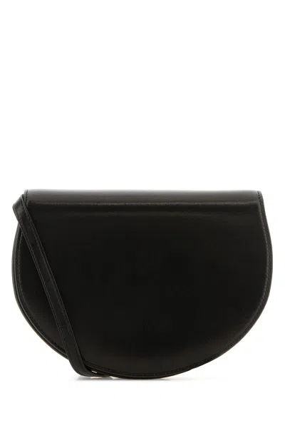 THE ROW THE ROW BLACK LEATHER CANTEEN SHOULDER BAG