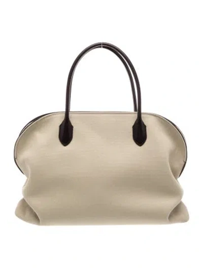 Pre-owned The Row Canvas 'agnes' Bag 15 In Neutrals