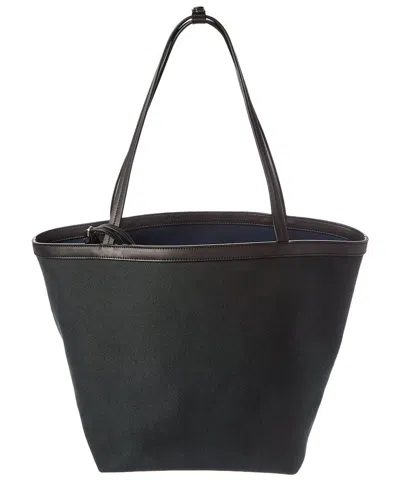 The Row Canvas & Leather Tote In Black