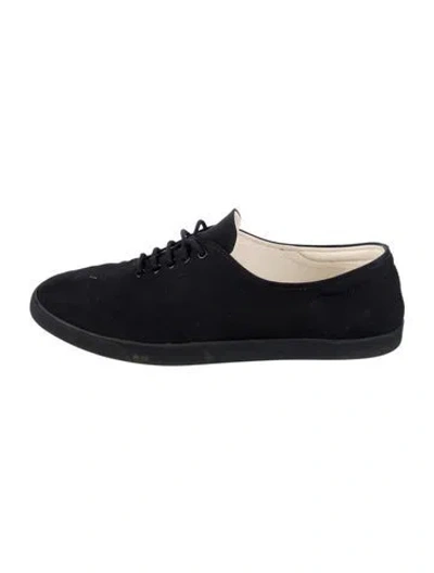 Pre-owned The Row Canvas Embroidered Accent Sneakers In Black