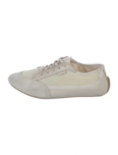 Pre-owned The Row Canvas Leather Trim Embellishment Sneakers In White