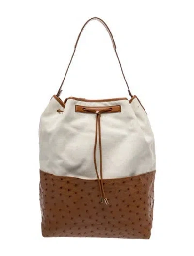 Pre-owned The Row Canvas Ostrich 15 In White