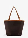 The Row Canvas Shoulder Bag With Leather Inserts In Brown