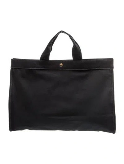 Pre-owned The Row Canvas Sisal Large In Black
