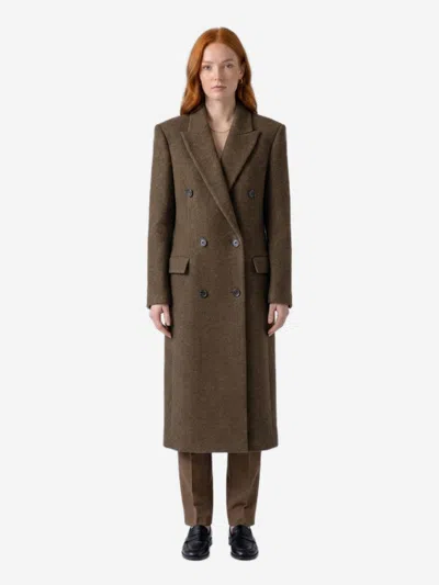The Row Cappotto Bamira Marrone Melange In Brown