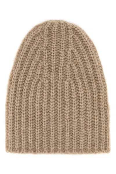 The Row Cappuccino Cashmere Beanie Hat In Beige O Tan