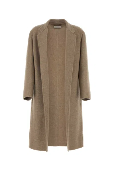 The Row Cappuccino Cashmere Blend Fedra Coat In Brown