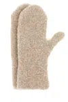 The Row Cashmere Blend Mittens Textured Finish In Neutral
