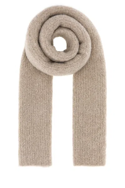 The Row Cashmere Blend Ribbed Texture Scarf In Neutral