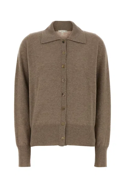 The Row Cappuccino Cashmere Lillia Cardigan In Brown