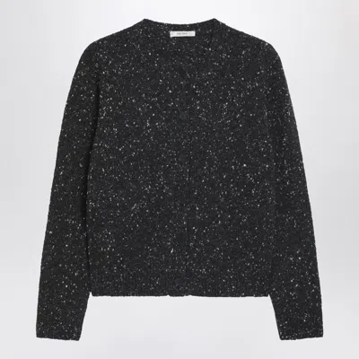 The Row Carbon Melange Mauino Cardigan In Black