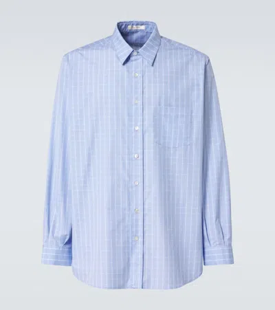 The Row Cardiff Checked Cotton Shirt In Blue