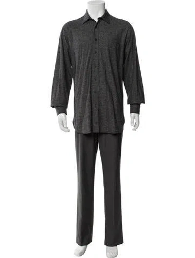 Pre-owned The Row Cardiff Shirt Striped Denim Shirt In Gray