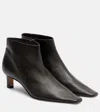 The Row Black Carla 45 Ankle Boots In Leather In Black