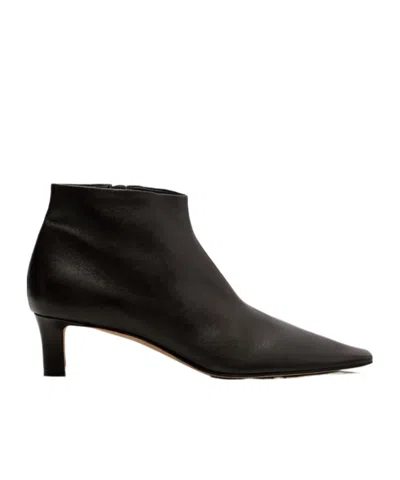 THE ROW CARLA 45 LEATHER ANKLE BOOTS