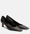 The Row Carla Kitten Heel Pump In Brown