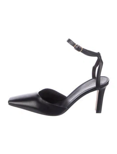 Pre-owned The Row Carla 80 Satin Pumps In Black