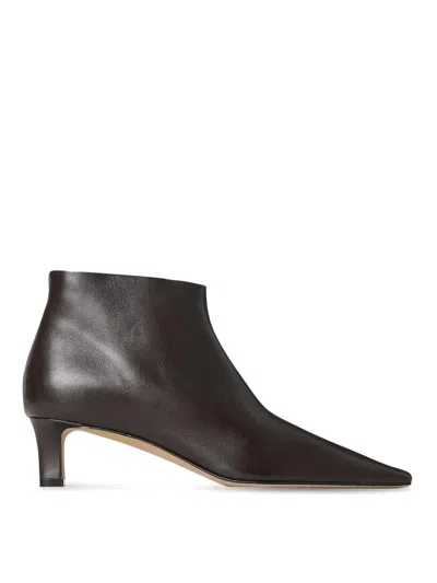 The Row Carla 45 Leather Boots In Brown