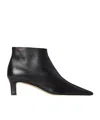 The Row Black Carla 45 Ankle Boots In Leather In Black