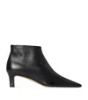 The Row Carla Leather Ankle Boots 45 In Black