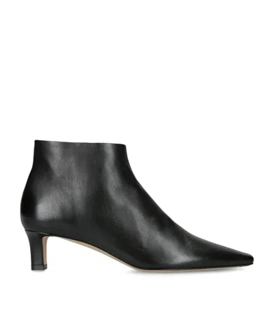 The Row Carla Leather Ankle Boots 45 In Animal Print