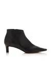 The Row Carla Leather Boots In Black