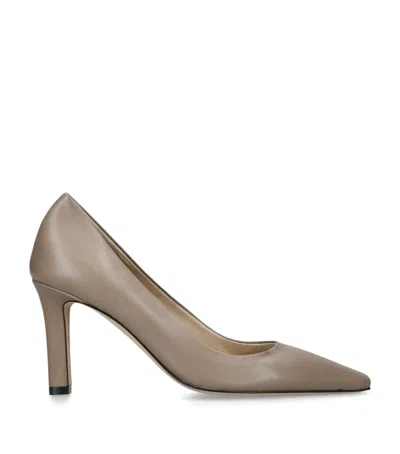 The Row Carla Leather Pumps 80 In Gray