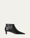 The Row Black Carla 45 Ankle Boots In Leather In Black