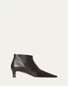 The Row Carla Nappa Leather Booties In Brown