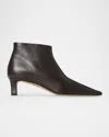 The Row Carla Nappa Leather Booties In Brown