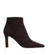 The Row Squared Toe Nappa Leather Ankle Boots In Brown