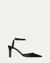 The Row Carla Velvet Ankle-strap Pumps In Black