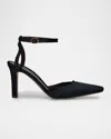 The Row Carla Velvet Ankle-strap Pumps In Black