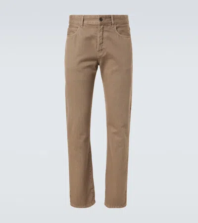 The Row Carlisle Mid-rise Slim Jeans In Beige