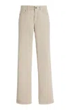 The Row Carlyl Corduroy Mid-rise Straight-leg Jeans In White