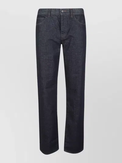 The Row Carlyl Jeans Contrast Stitching Belt Loops Pockets In Blue