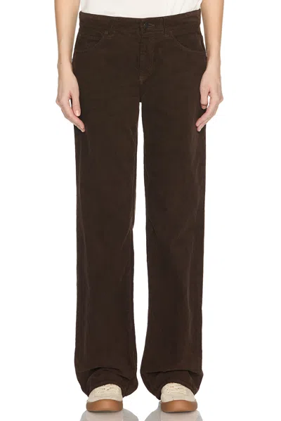 The Row Carlyl Corduroy Straight-leg Pants In Dark Coffee