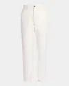 The Row Dan Corduroy Straight-leg Pants In White