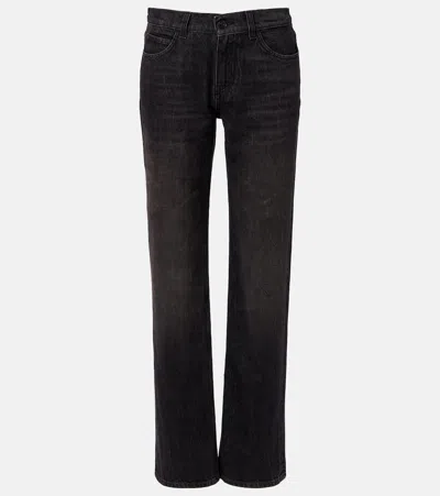 The Row Carlyl Denim Trousers With Pockets And Loops In Black