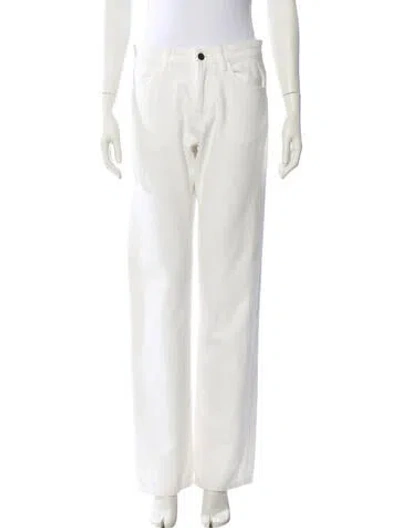 Pre-owned The Row Carlyl Straight Leg Jeans In White