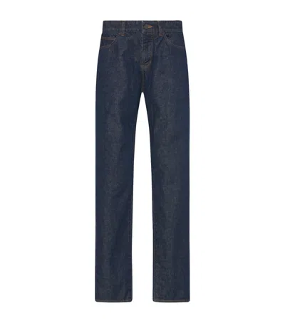 The Row Carlyl Supima Cotton Straight Jeans In Blue
