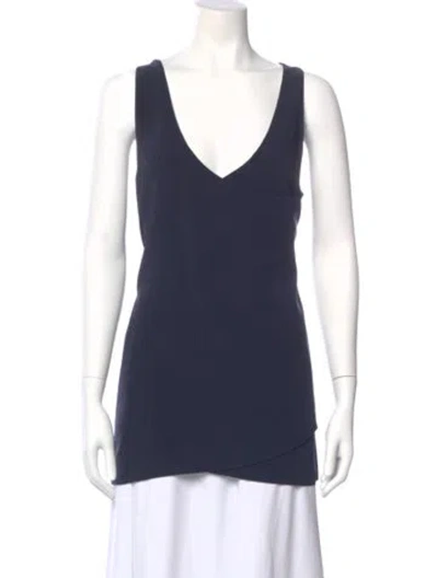 Pre-owned The Row Carolina V-neck Top In Blue